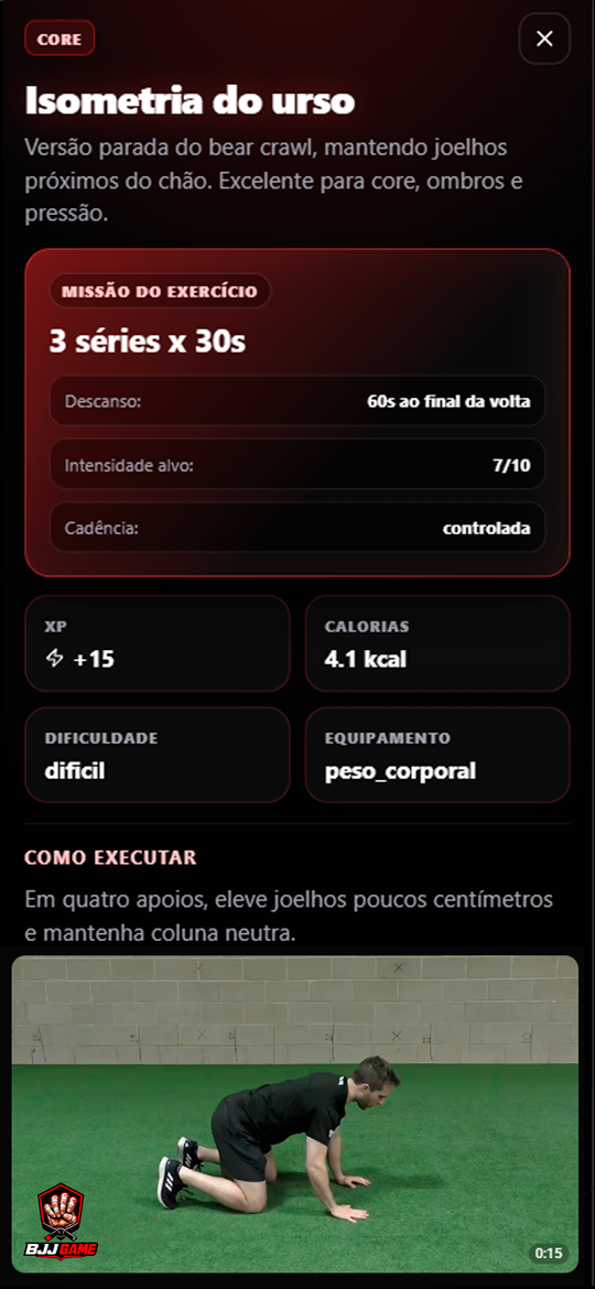 Print do perfil ou ranking do atleta no BJJ Game