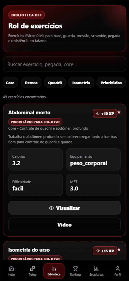 Print do perfil ou ranking do atleta no BJJ Game